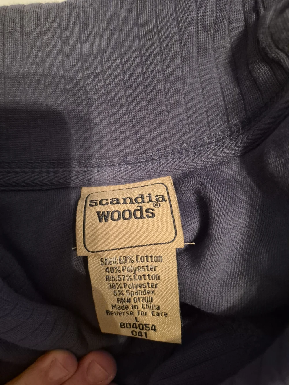 Scandia Woods Men’s Grayish Blue Pullover Sweatshirt Large